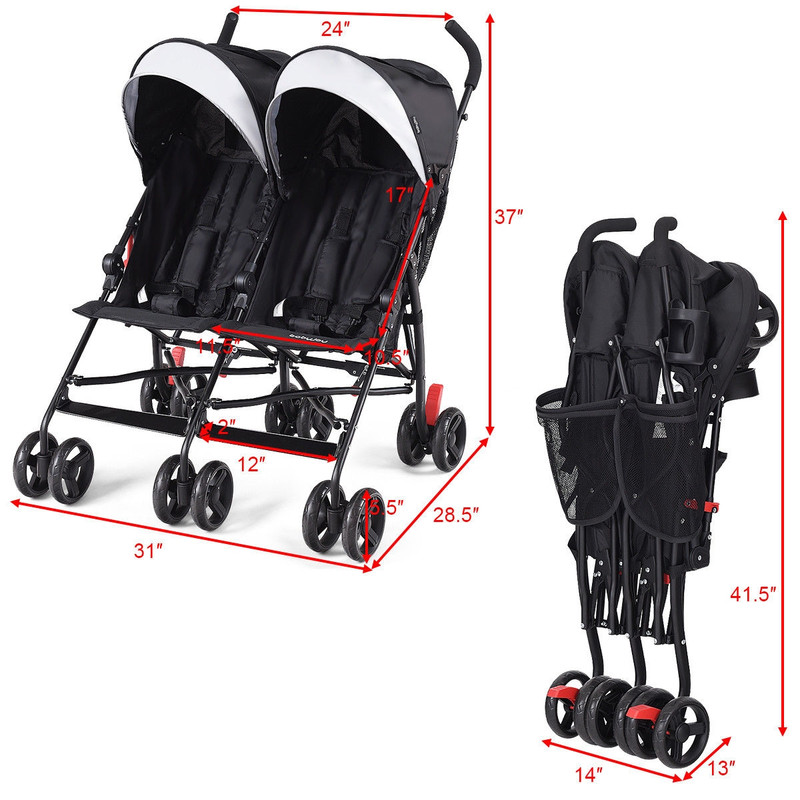 Folding Baby High Dining Chair With 6Level Height Adjustment Ultralight Twin Stroller Lightweight 7