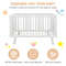 Rubber Wood Baby Crib With Adjustable Mattress Heights And Guardrails Solid Wood Infant Cot With 3L 2