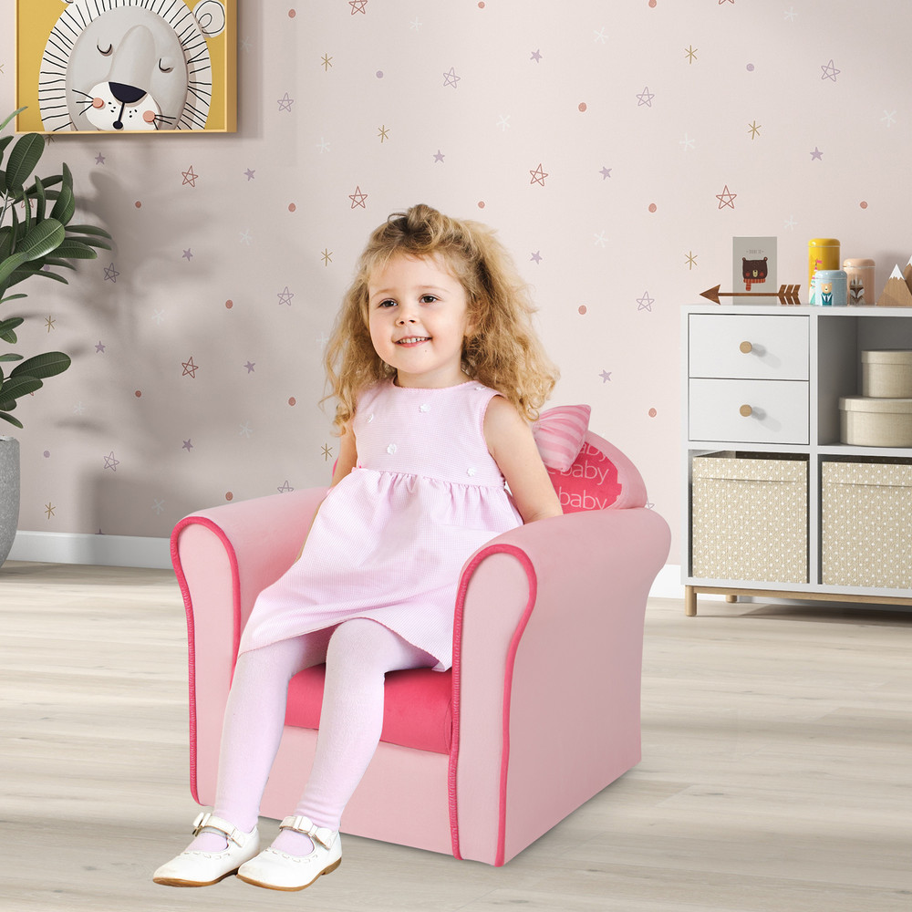 Original Kids Sofa With Armrest And Thick Cushion Adorable 3D Toddler Armchair For Reading Play 4
