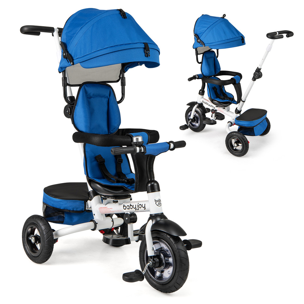 Foldable Trike Stroller with Adjustable Canopy Safe & Reversible Seat for Toddlers