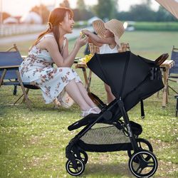 premium baby stroller lightweight, one-hand fold & high landscape design for safe travel
