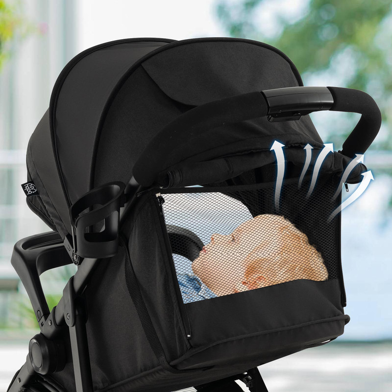 Baby Jogging Stroller with Adjustable Canopy Foldable Newborn Jogger Stroller for Smooth Rides
