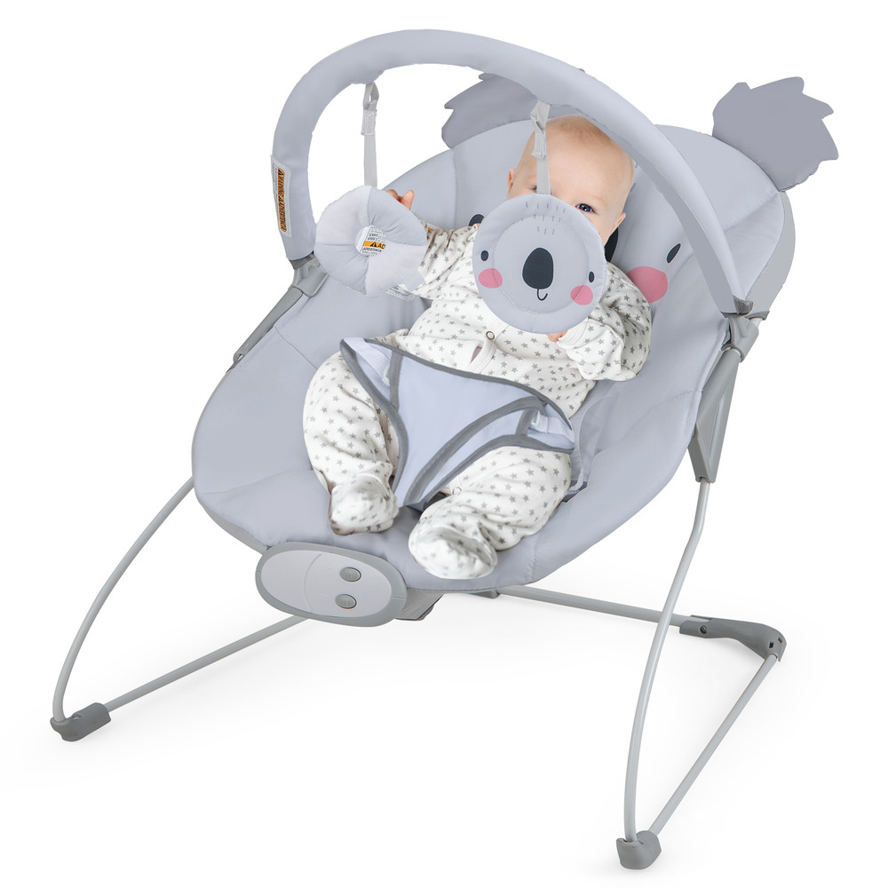 Portable Baby Bouncer & Infant Rocker Seat with Detachable Toy Bar, Soft & Musical