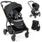Foldable Infant Pram Stroller with Reversible Seat & Reclining Backrest, Lightweight & Adjustable