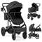 3-in-1 Folding Convertible Newborn Stroller with Detachable Bassinet, Lightweight & Reversible