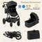 3-in-1 Folding Convertible Newborn Stroller with Detachable Bassinet, Lightweight & Reversible