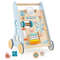 Wooden Baby Walker Push & Pull, 8-in-1 Learning Activity Center with Wheels