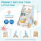 Wooden Baby Walker Push & Pull, 8-in-1 Learning Activity Center with Wheels