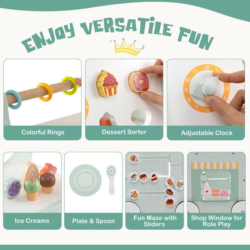 2in1 Baby Walker With Storage And Ice Creams For 1 Years Old Montessori Push Walker Activity Stati 3