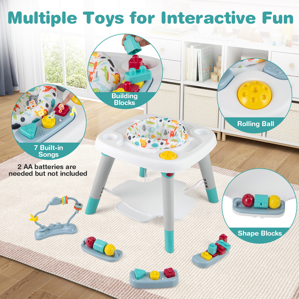 6in1 Baby Activity Center Infant Jumper Toddler Table Convertible Bouncer Play Station Dining Sea 2