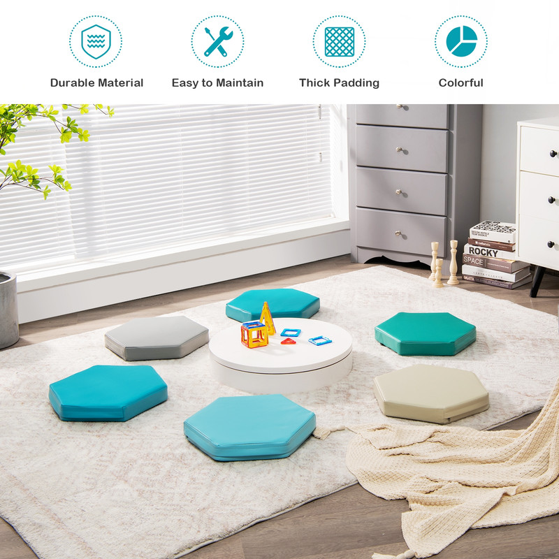 6-Pack Montessori Toddler Floor Cushions Washable Playroom Decor for Kids Comfort Zone