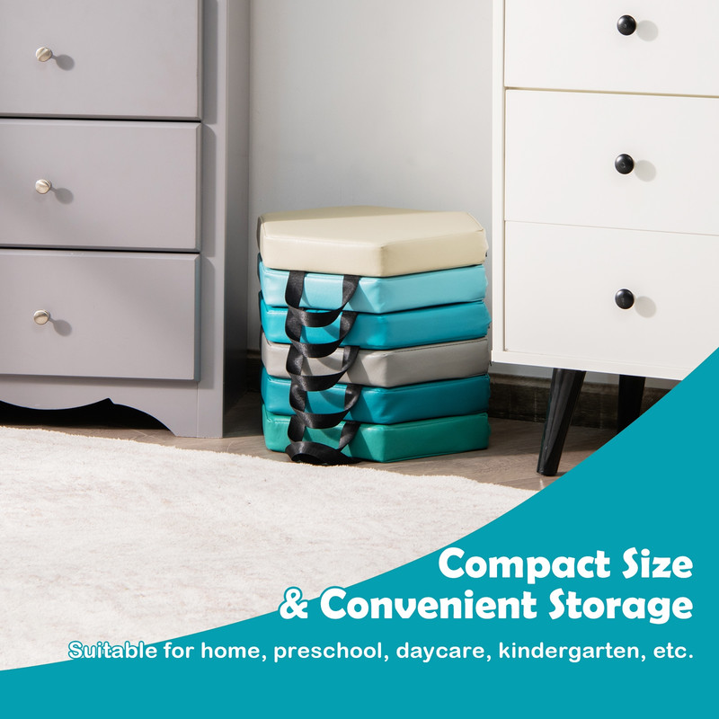 6-Pack Montessori Toddler Floor Cushions Washable Playroom Decor for Kids Comfort Zone