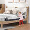 60-Inch Foldable Bed Rail, Swing Down Baby Bed Guard Rail with Adjustable Safety Strap