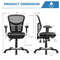 Ergonomic Mesh Office Chair with Adjustable Back & Armrests, 300lb Capacity Reclining Task Chair