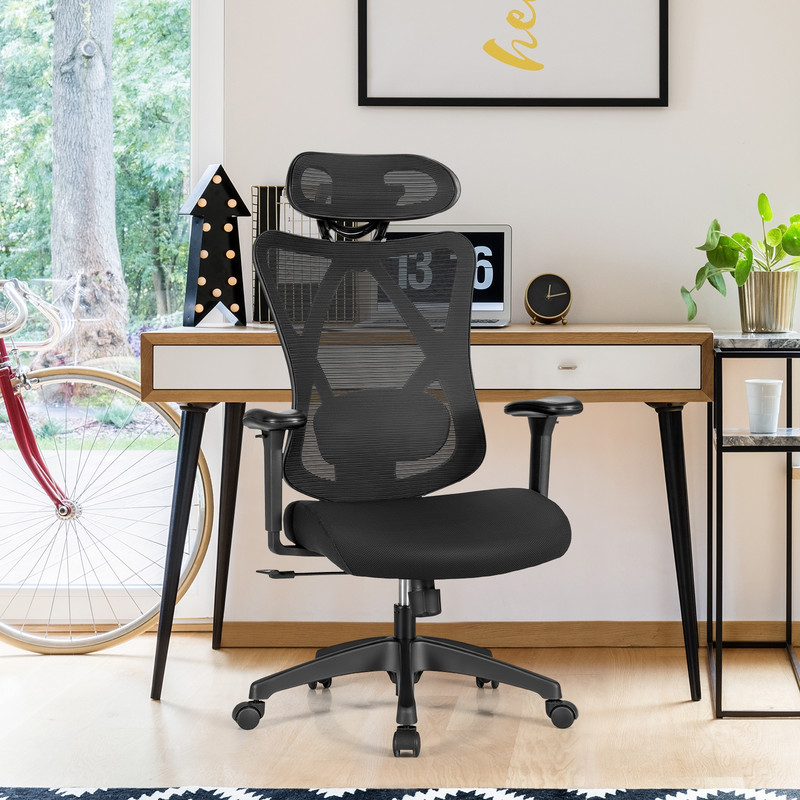 High Back Mesh Executive Chair with Adjustable Lumbar Support, 275lb Capacity Ergonomic Office Chair