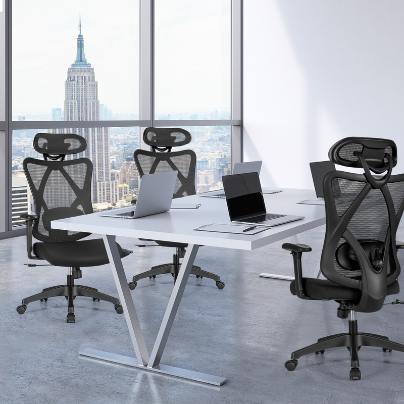 High Back Mesh Executive Chair with Adjustable Lumbar Support, 275lb Capacity Ergonomic Office Chair