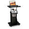 Adjustable Mobile Standing Desk Cart with Tilt Desktop and Cabinet Black