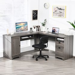 l shaped writing desk with drawers corner computer workstation table for home office