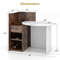 Reception Office Desk with Open Shelf & Lockable Drawer, Modern Front Counter for Home, Office, Salon, Retail Stores