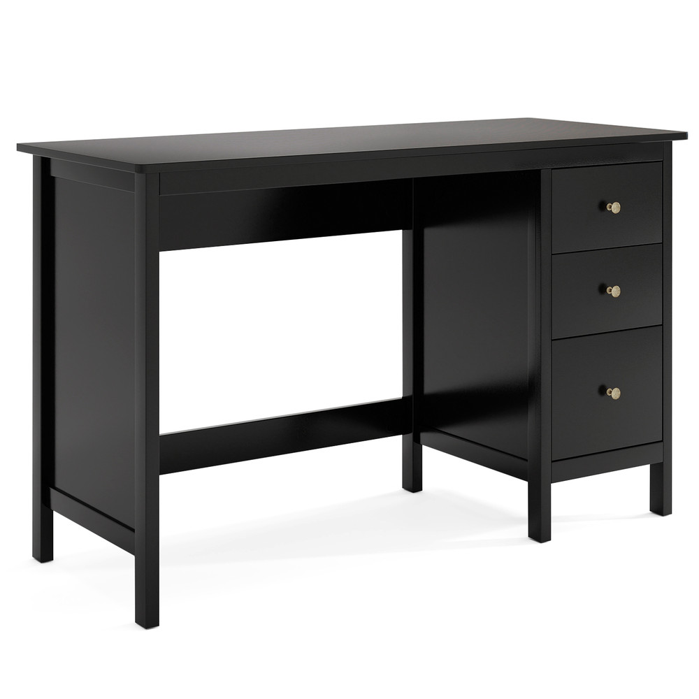 Home Office Computer Desk with 3 Drawers, Modern Writing Table for Study, Bedroom, Workstation or Laptop Setup
