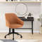 Modern Home Office Chair with Curved Backrest & Armrests, Adjustable PU Leather Swivel Desk Chair