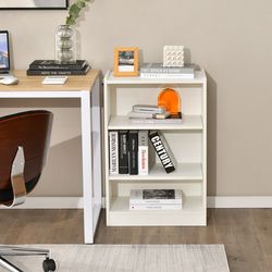 modern open display bookcase, 3-tier rack cabinet with adjustable shelves
