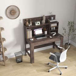 modern 48-inch computer desk, anti-tip design with built-in cable management