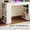 Modern Computer Desk For Office Dual 3Tier Bookshelves With Elevated Monitor Shelf 4