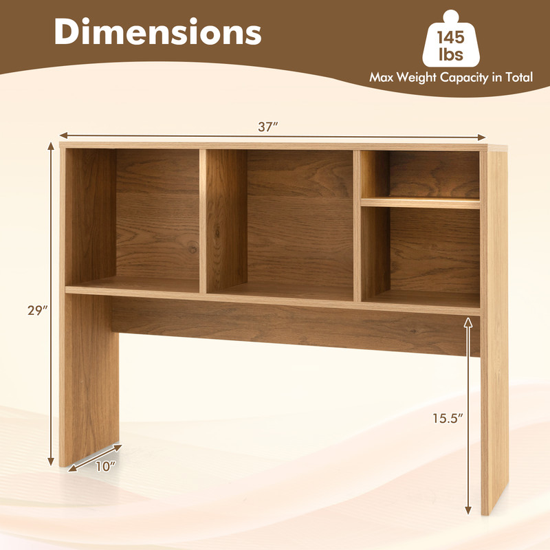 Modern Desktop Organizer 4Cubby Bookcase With Open Back Design For HomeOffice 6