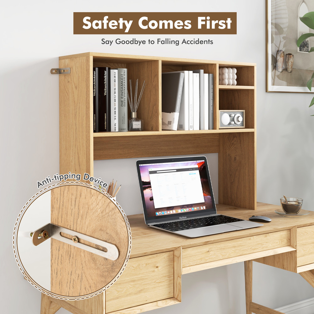 Modern Desktop Organizer 4Cubby Bookcase With Open Back Design For HomeOffice 3