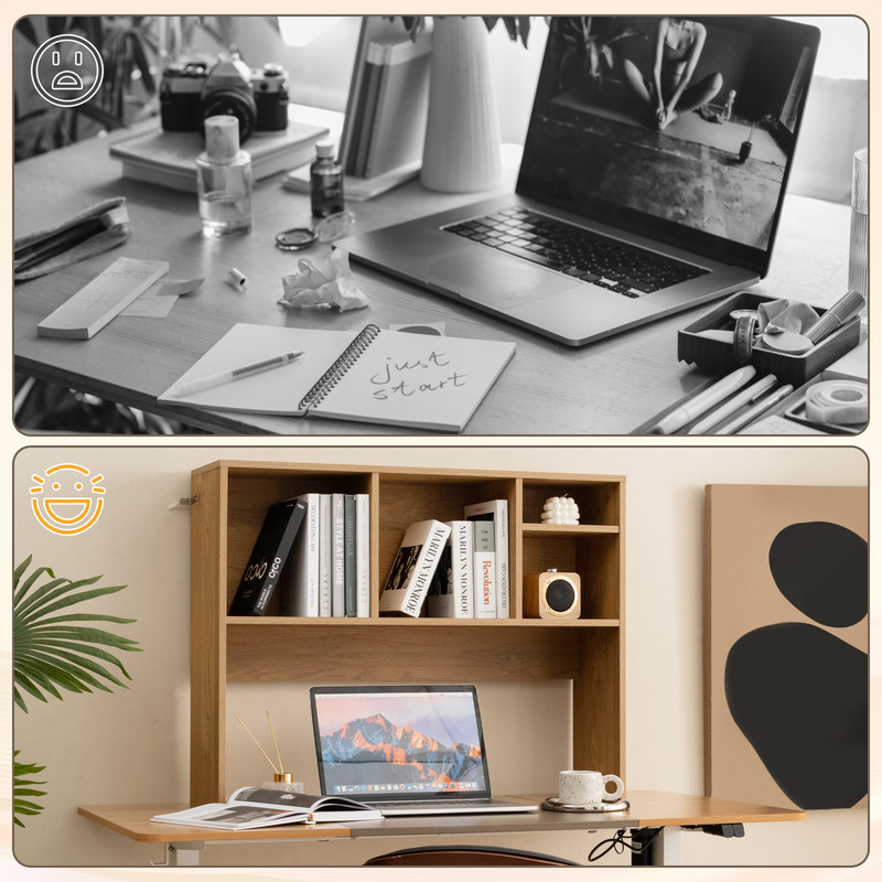 Modern Desktop Organizer 4Cubby Bookcase With Open Back Design For HomeOffice 2