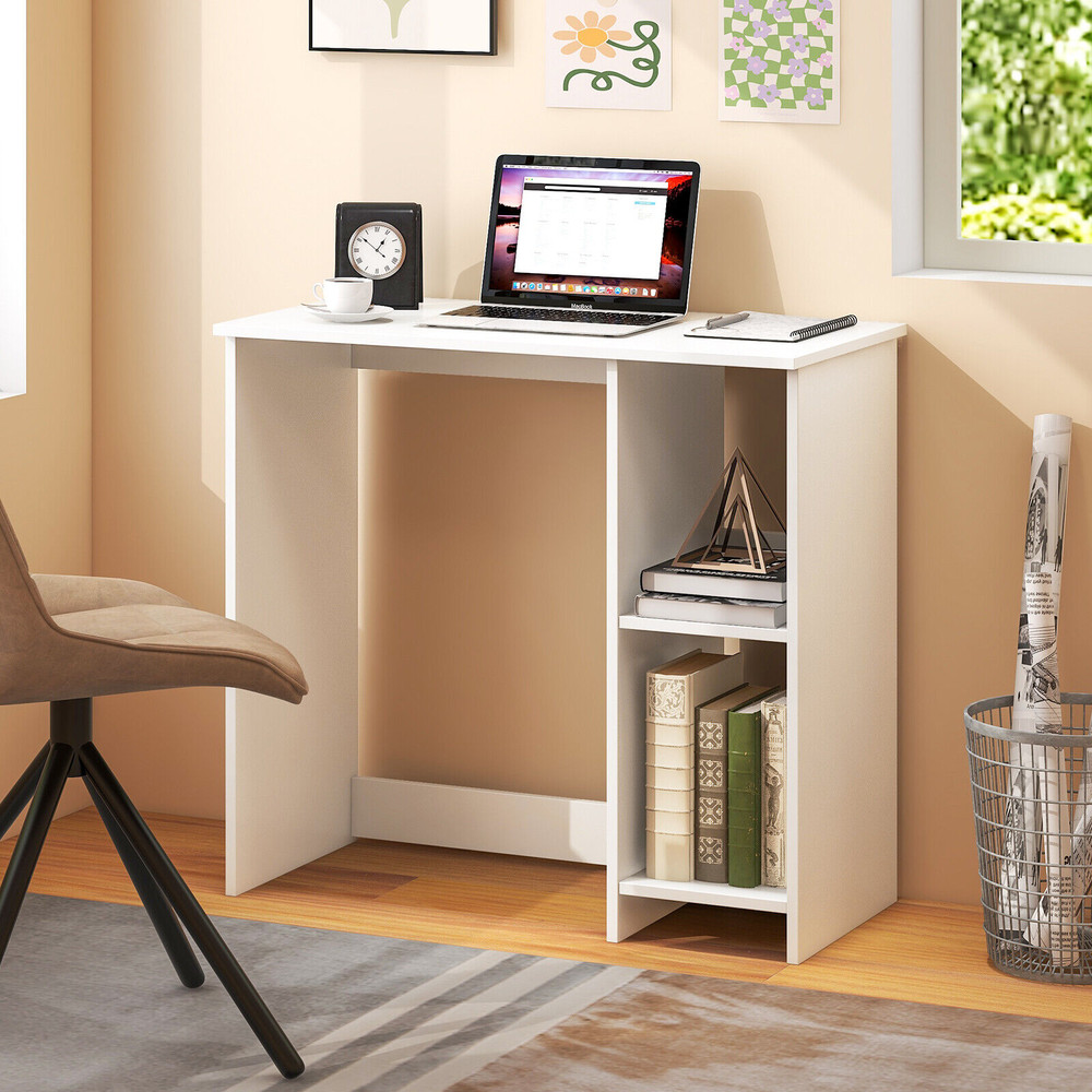 315 Inch Modern Home Office Desk With 2 Compartments Compact Computer Table With Storage Shelves Sm 3