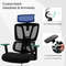 Ergonomic Office Chair With N Type Lumbar Support And Adjustable Headrest Breathable Mesh Executive 2