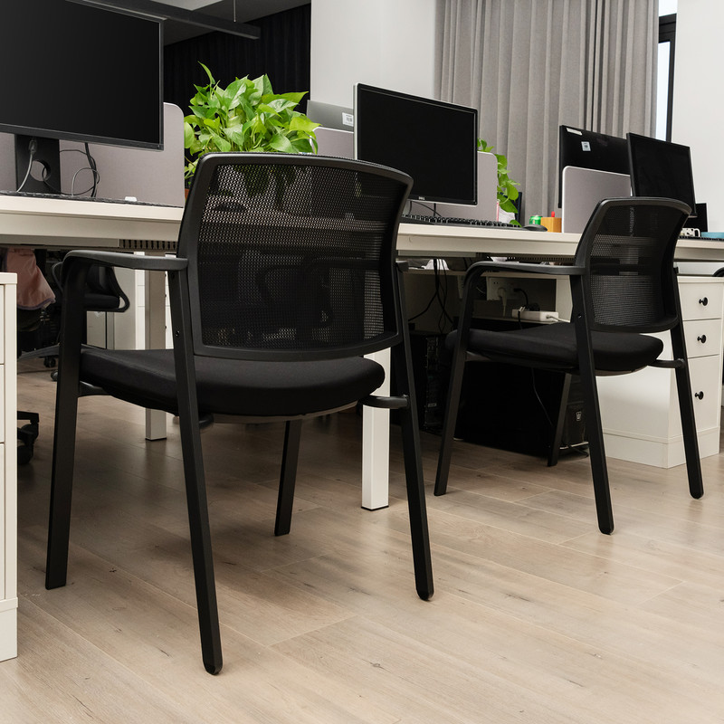 Stackable Reception Room Chairs With Padded Seat Ergonomic Office Guest Chairs With Mesh Back Armr 1