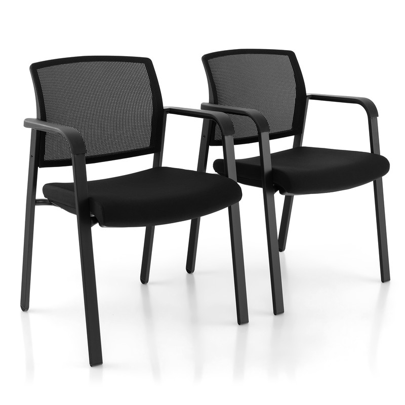 Stackable Reception Room Chairs With Padded Seat Ergonomic Office Guest Chairs With Mesh Back Armr 5