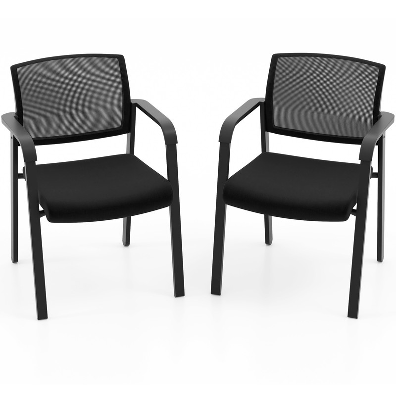 Stackable Reception Room Chairs With Padded Seat Ergonomic Office Guest Chairs With Mesh Back Armr 0