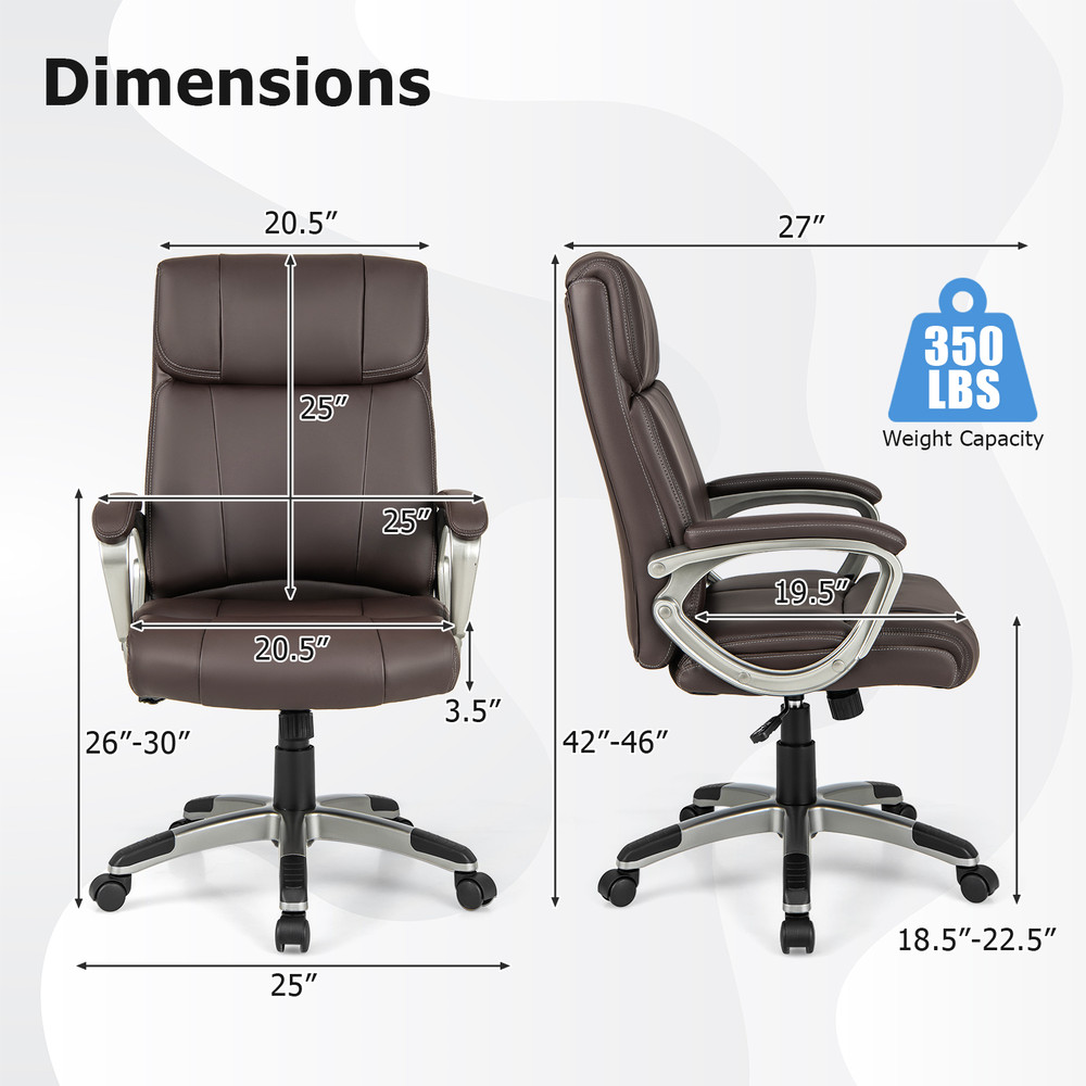 Swivel Ergonomic Office Chair Computer Desk Chair With Wheels Adjustable Height Lumbar Support 360 7