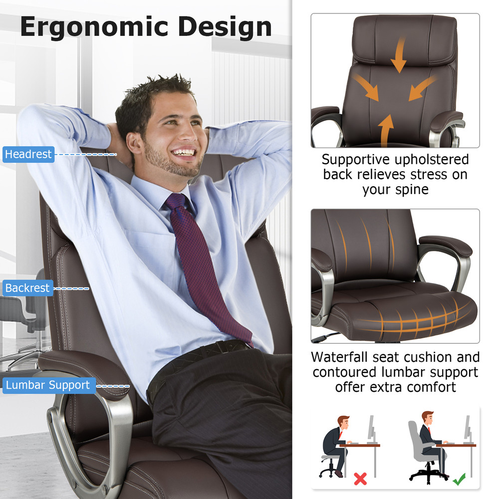 Swivel Ergonomic Office Chair Computer Desk Chair With Wheels Adjustable Height Lumbar Support 360 2
