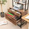 Freestanding File Cabinet With Charging Station 3Tier Open Shelves Drawers Printer Stand  Adjustabl 1