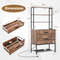 Freestanding File Cabinet With Charging Station 3Tier Open Shelves Drawers Printer Stand  Adjustabl 7