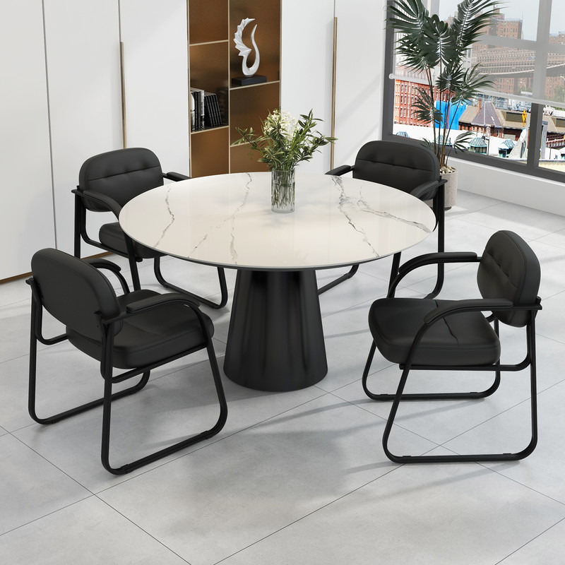 Waiting Room Reception Chairs with Sled Base & Padded Arm Rest Ergonomic Guest Chairs for Office, Lobby Conference Room