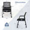 Set of 2 Office Guest Chairs on Wheels – Ergonomic Mesh Back & Metal Frame with Armrests