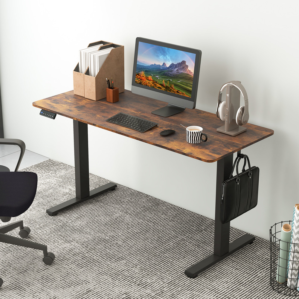 55 x 24 Inches Sit Stand Home Office Desk with 3 Memory Height Settings – Electric Adjustable Standing Desk