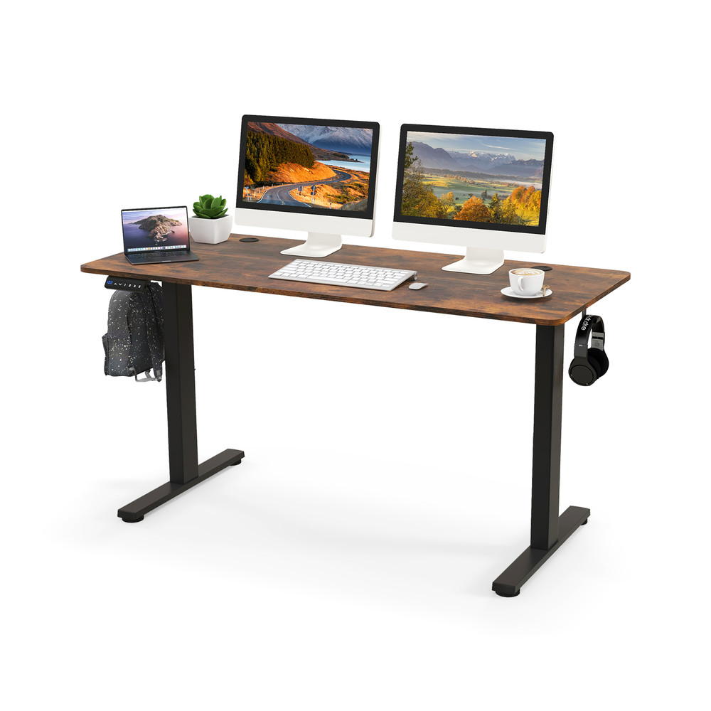 55 x 24 Inches Sit Stand Home Office Desk with 3 Memory Height Settings – Electric Adjustable Standing Desk