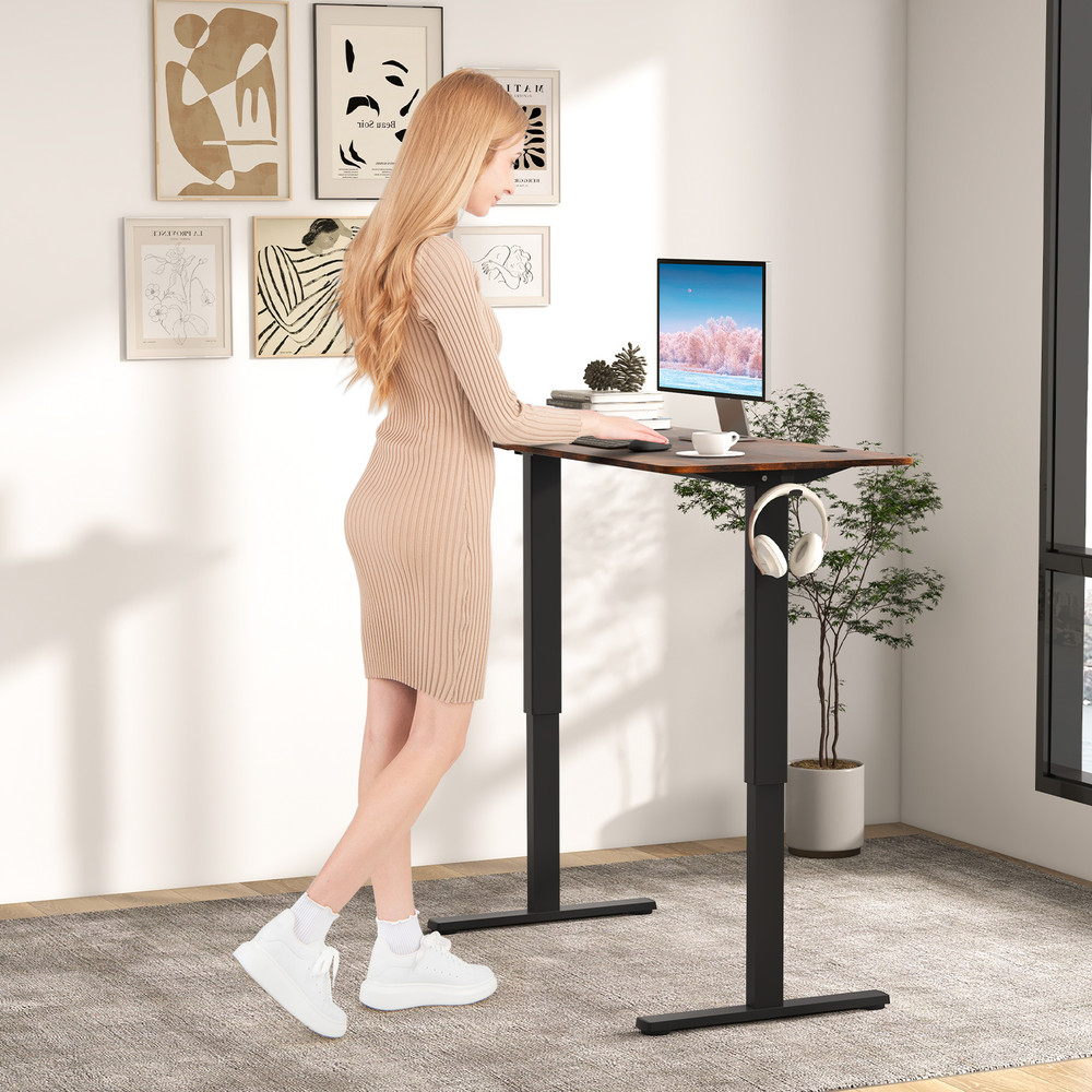 55 x 24 Inches Sit Stand Home Office Desk with 3 Memory Height Settings – Electric Adjustable Standing Desk