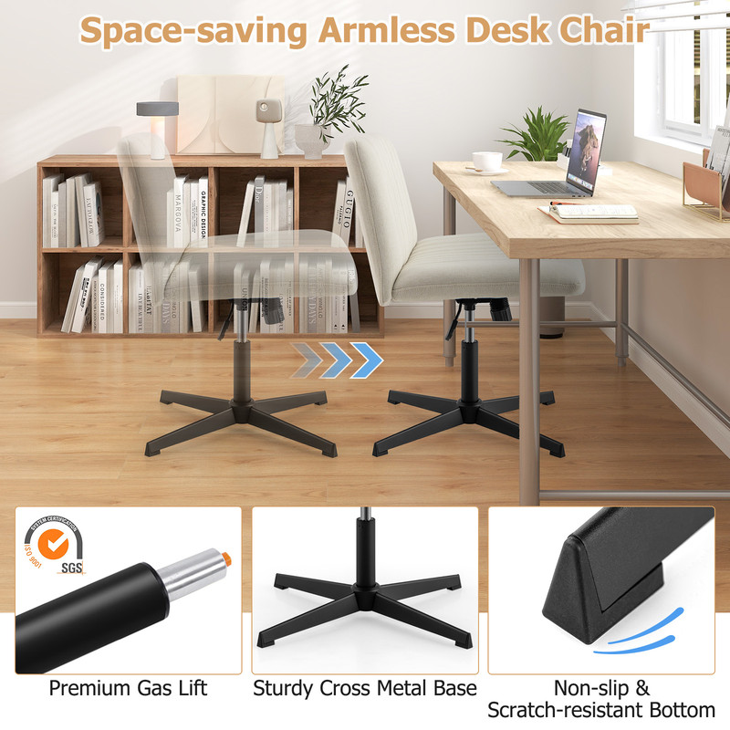 Criss Cross Legged Chair No Wheels Rocking Adjustable Height Desk Chair for Home Office, Armless Ergonomic Swivel