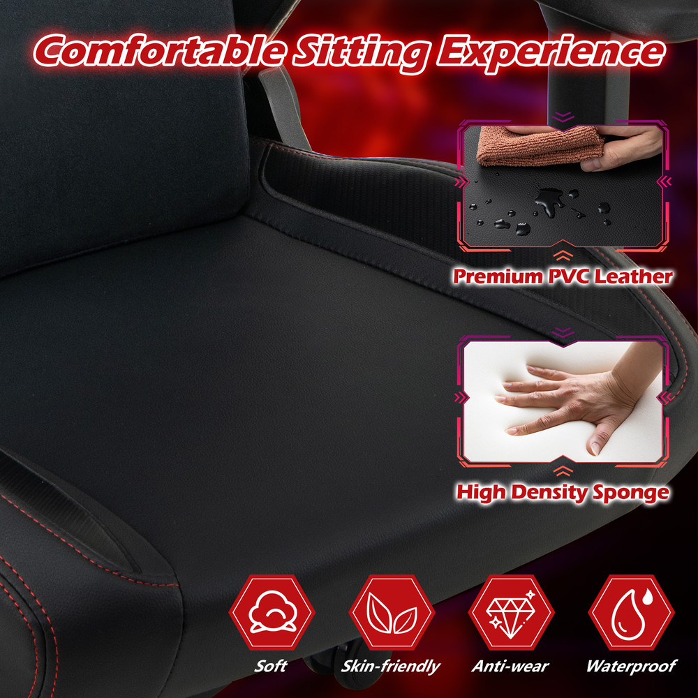 Ergonomic High Back Computer Chair with Magnetic Headrest & Lumbar Pillow, Adjustable Reclining Gaming Chair for Office