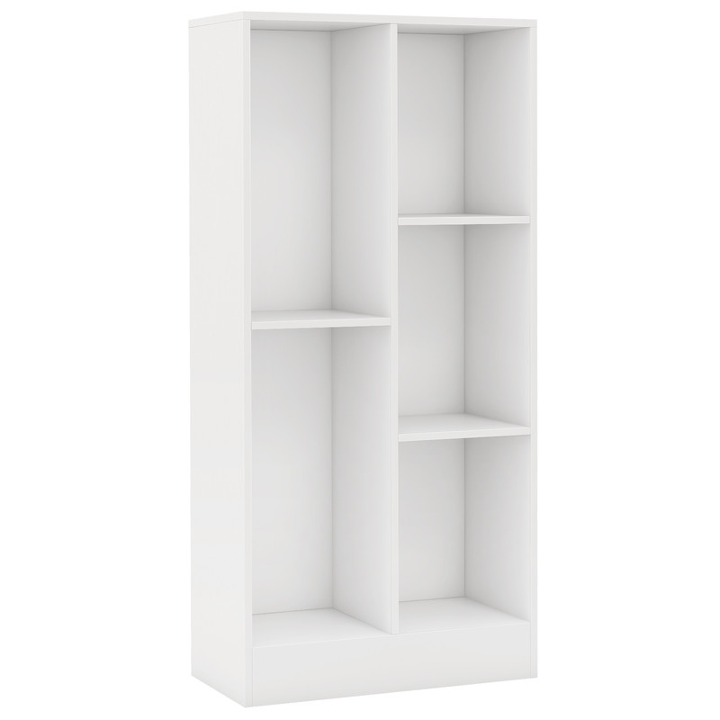 5 Cube Floor Bookcase with Anti Tipping Kits, Wooden Storage Bookshelf Organizer for Living Room, Bedroom,