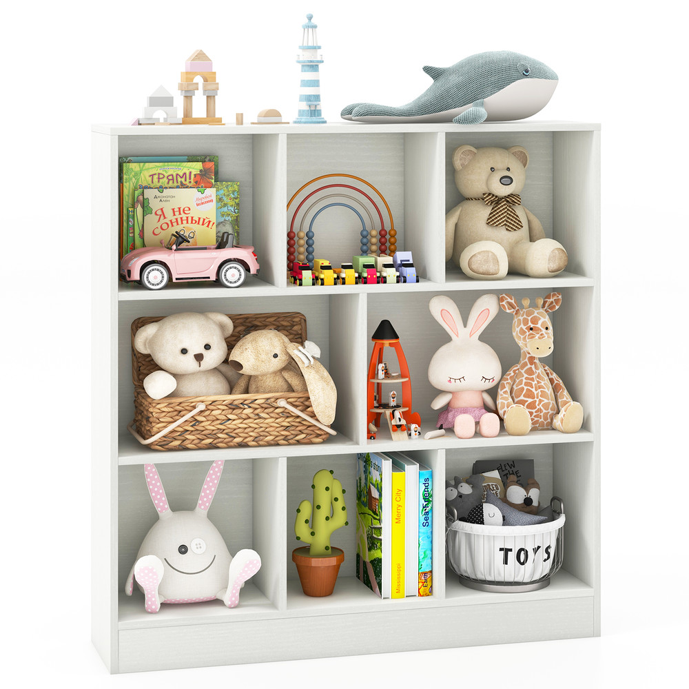 8 Cube Freestanding Bookcase for Kids Toy Storage Organizer with Shelves for Bedroom, Playroom, Classroom