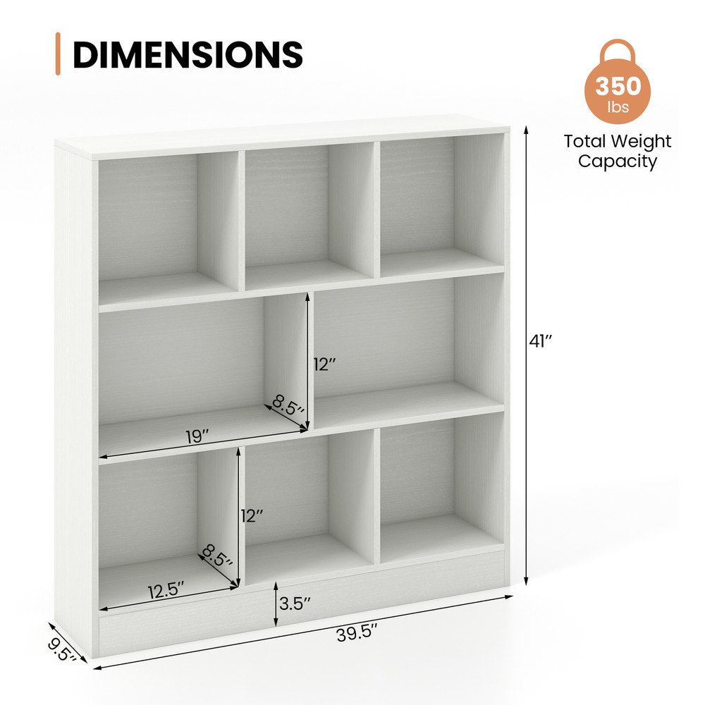 8 Cube Freestanding Bookcase for Kids Toy Storage Organizer with Shelves for Bedroom, Playroom, Classroom